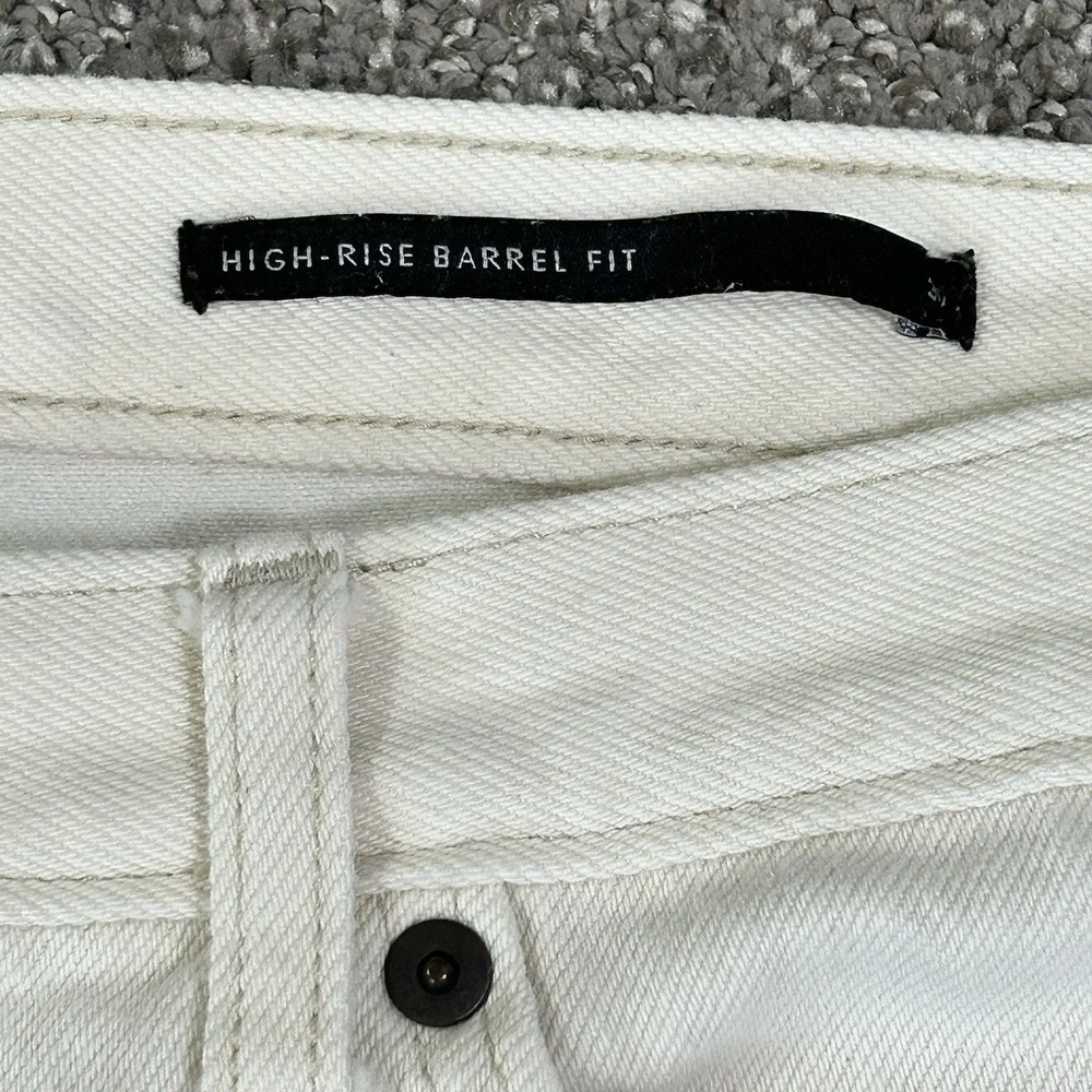 Banana Republic Women's High Rise Barrel Fit Jeans -Size 30- Ecru Off White